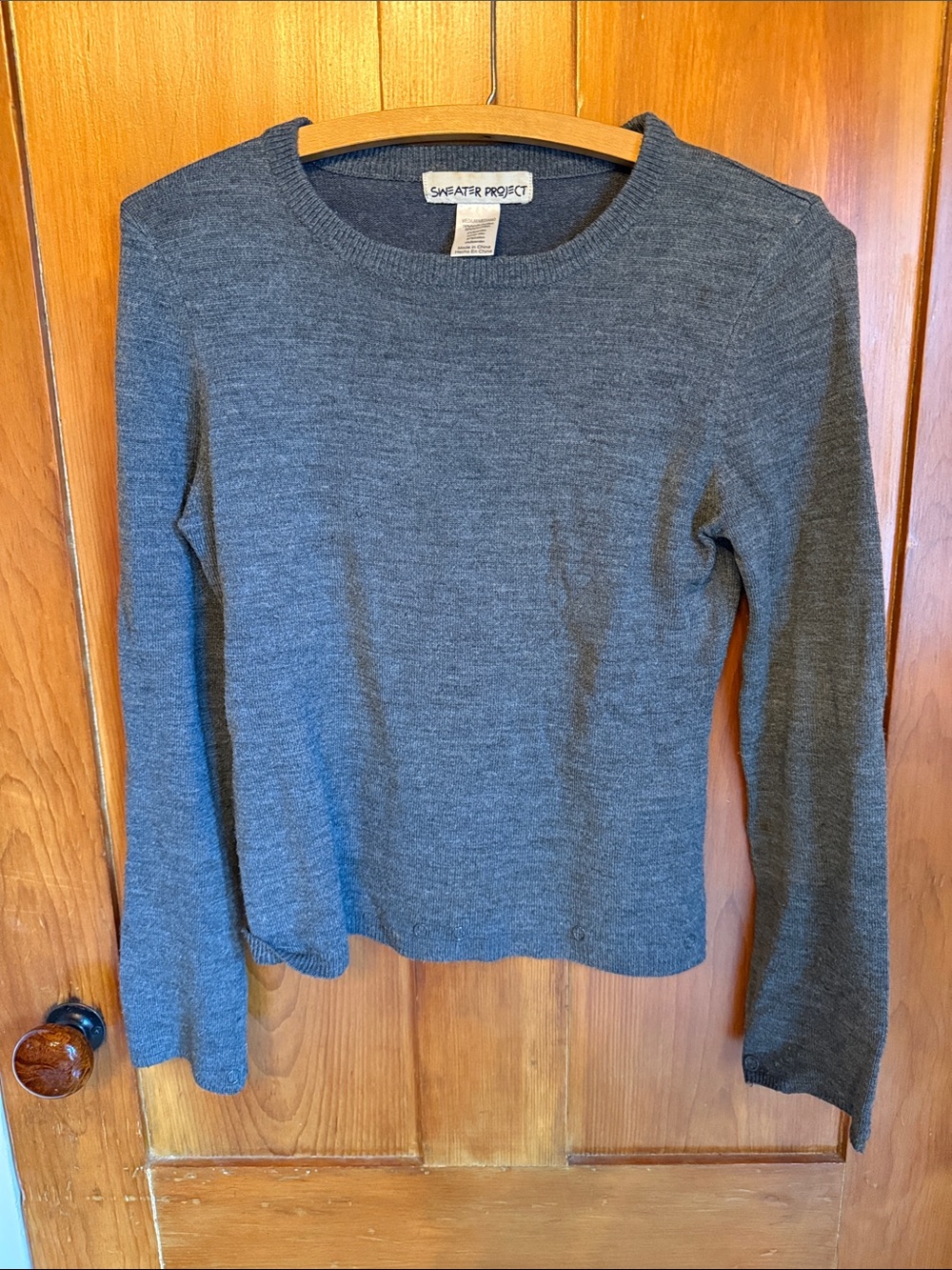Sweater Project Women's Crewneck Long Sleeve Sweater - Charcoal Gray